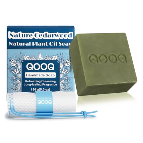 QOOQ Essential Oil Infused: The Perfect Natural Bar Soap for Men - Handcrafted for 12-Hour Deodorization - Smell Fresh, Distinctive, and Refined - Safe for Sensitive Skin