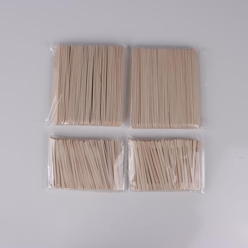 Salon-Grade Birch Wood Wax Applicator Sticks ? 3 Styles 500-Pack Splinter-Free Spatulas for Body, Face & Brows