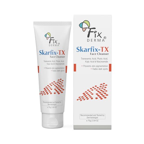 FIXDERMA Skarfix -TX Face Cleanser with Tranexamic, Kojic & Niacinamide Acid | Pigmentation Face Wash for All Skin Types | Face Wash for Women -75gm