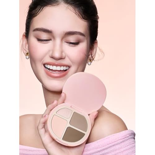 SHEGLAM Hypersculpt Highlight & Contour Palette 4 Shades 2-IN-1 Face Shimmer Highlighter and Matte Contour Bronzer-Cool