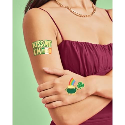 xo, Fetti St Patricks Day Decorations Tattoos - 50 styles | Shamrock Supplies, Kiss Me I'm Irish Party, Leprechauns