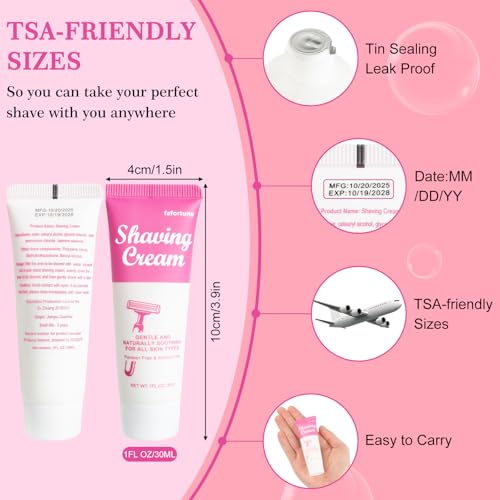 Womens Shaving Cream Bulk Travel,1fl oz/30ml Shave Gel for Women,Care Dry Skin Womens Shave Gel for Travel Guests(Jasmine,Pack of 10)