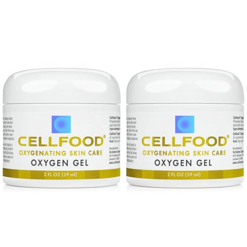 Cellfood Oxygen Gel - 2 oz, 2 Pack - Nutrient Rich - Provides Moisture & Protection, Decreases Look of Fine Lines - Aloe Vera, Lavender Blossom Extract, Cellfood & Glycerine - Hypoallergenic, Non-GMO