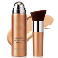 Erinde Airbrush Foundation Spray, Silk Airbrush Spray Foundation and Kabuki Brush, Flawless Coverage for Smooth Creamy Nude Finish, Blendable Long-Lasting Makeup Primer, 02# Beige