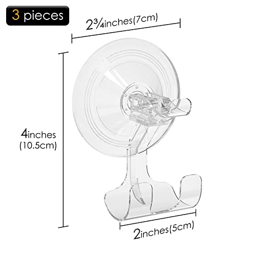 Linkidea 3 Pack Razor Holder for Shower, Wall Mounted Suction Cup Shaver Hanger Hooks for Bathroom, Compatible with Venus Platinum, Fusion 5 Proshield & Proglide, Mach 3 Classic
