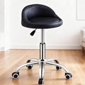 Yuelong Rolling Stool with BackRest and Wheels - Adjustable Height Swivel Stool Chair PU Leather Multi-Purpose Drafting Salon Tattoo Office SPA Shop