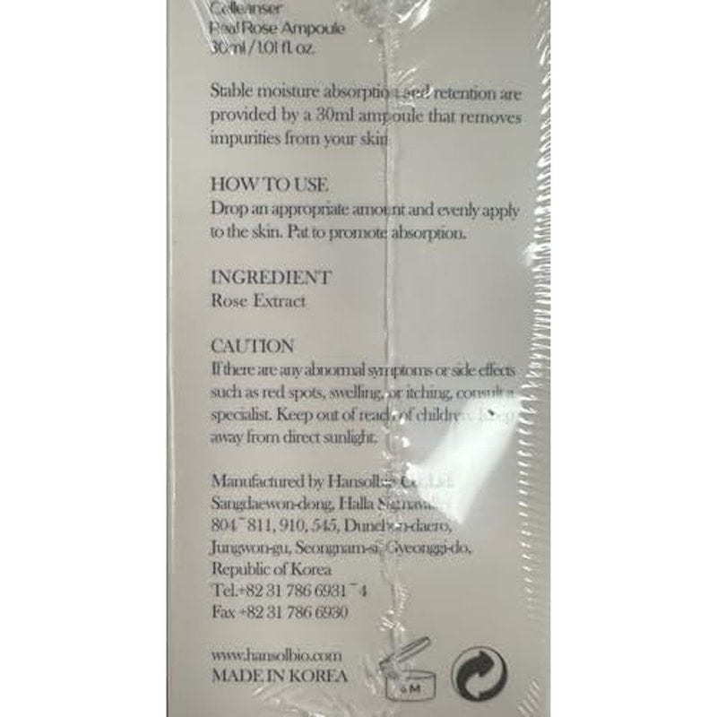 Real Ampoule - 100% Rose Extract Water, Single-Ingredient hydrating Serum 1.01 fl.oz