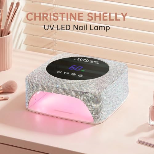 UV LED Nail Lamp 96W Rechargeable Gel Curing Lamp, Cordless Nail Dryer Gel Polish Light with Large LCD Display, with 3 Timer Setting Auto Sensor for Salon and Home (AB Diamond)