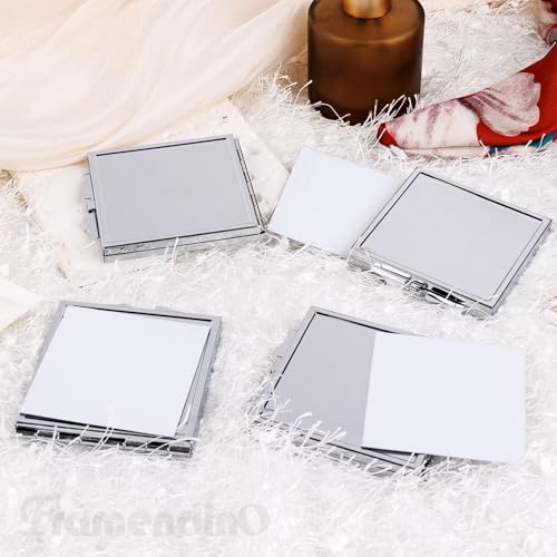 Framendino, 12 Pack Sublimation Folding Compact Mirror Blank Square for Women Makeup Travel Pocket