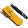 Professional Tweezers for Women and Men - Precision Facial Hair Removal for Eyebrow, Chin, Lips and Splinter Removal, Slant Mini Tweezer and Plucker, Stainless Steel
