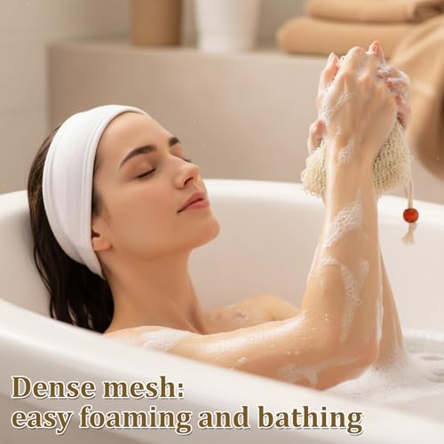 Soap Saver Bag, 80 Pack Bar Soap Pouch Natural Cotton Linen Exfoliating Soaps Bag with Drawstring Reusable Hand Made Mesh Soaps Bags for Bath and Shower Massaging(5.5 X 3.5 Inch,Beige)