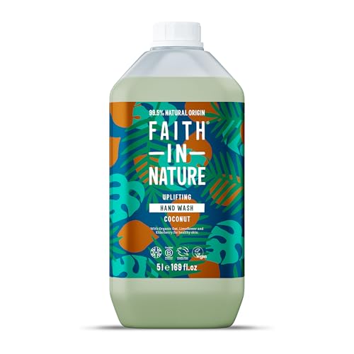 Faith In Nature Natural Coconut Hand Wash, Hydrating, Vegan & Cruelty Free, Parabens and SLS Free, 5L Refill Pack