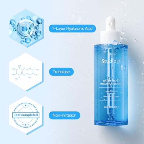 Waterboost Hyaluronic Acid Serum 2.7 fl.oz. Cera-Booster V(Originated from Centella Asiatica) & Houttuynia Cordata included. Niacinamide Korean Serum for Moisturizing and Pore Care
