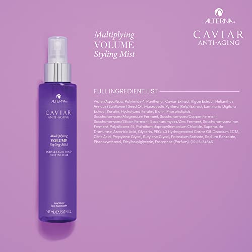 Alterna Caviar Anti-Aging Multiplying Volume Styling Mist, 5 Ounce, For Fine, Thin Hair, Light Hold, Sulfate Free
