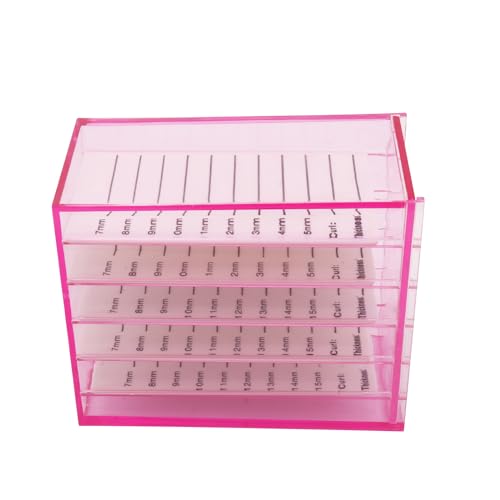5 Layer Makeup Organizer Storage Box Clear Eyelash Storage Box Eyelashes Grafting Eyelash Extension Tool (Pink)