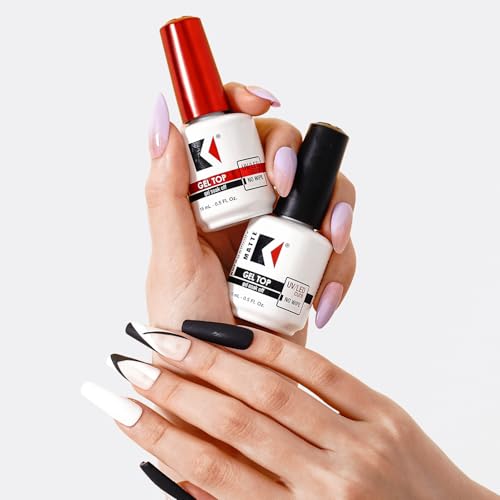 KUPA GelFinity - Soak Off Gel - Top Coat Glossy Finish (No-Wipe) Bundle 8.0 Fl Oz + 0.5 Fl Oz
