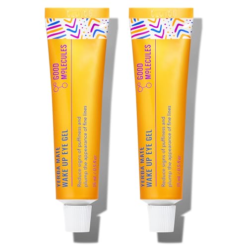 Good Molecules Yerba Mate Wake Up Eye Gel Pack 2 ? 15 ml Each | Hydrating Under Eye Gel with Hyaluronic Acid & Caffeine for Dark Circles and Puffiness