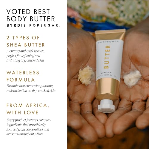 54 Thrones Sensitive Skin Bundle, Mini Non-Stripping Butter Cream Body Wash + Mini African Beauty Butter, Moisturizing Body Butter for Women & Men, Shea Moisture, Ugandan Vanilla + Ethiopian Honey