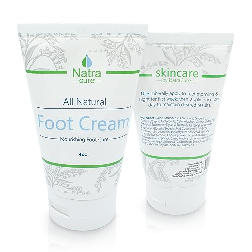 NatraCure Foot Repair Cream for Dry Cracked Heels & All Natural Foot Lotion for Dry Cracked Tired Feet Relief ? Foot Moisturizer Pedicure Lotion & Foot Crack Cream for Foot Softening Treatment ? 4 oz