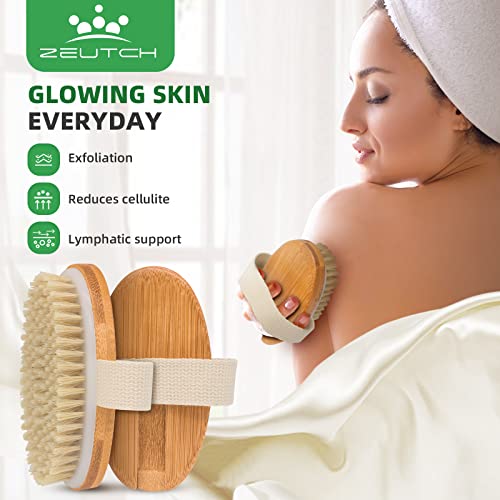 Premium Dry Brushing Body Brush Set for Lymphatic Drainage and Cellulite Treatment, Body Brush for Wet or Dry Brushing,Boar Bristle Body Brush, Long Handle Body Brush, Face Cleansing Brush,6 Pack