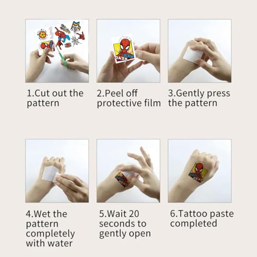 10 Sheets Spider Temporary Tattoos, Removable Cute Cartoon Spider Stickers, Spider Themed Birthday Party Favors & Decor Supplies