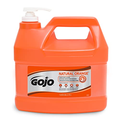 GOJO NATURAL ORANGE Pumice Hand Cleaner, 1 Gallon Quick Acting Lotion Hand Cleaner with Pumice Pump Bottle (Pack of 1) ? 0955-02