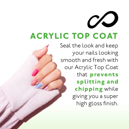 Eternal Acrylic Top Coat Nail Polish - 13.5 mL Quick Dry Long Lasting Finish Top Coat for Nails with No UV Lamp Needed - Nail Color Protection, Chip Prevention & Glossy Fingernail for Women ? 2 Pack