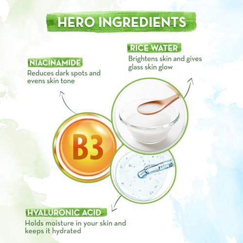 Mamaearth Rice Water Face Serum | 10% Niacinamide & 98% Pure Rice Water | Hydrates, Evens Skin Tone & Improves Skin Texture | Lightweight & Fast-Absorbing | For All Skin Types | 1.69 Fl Oz (50ml)