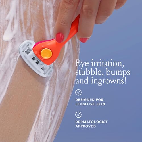 Billie Razors for Women Shave Kit ? Women¡¯s Razor + 2 x 5-Blade Razor Refills + Magnetic Holder ? Sunburst