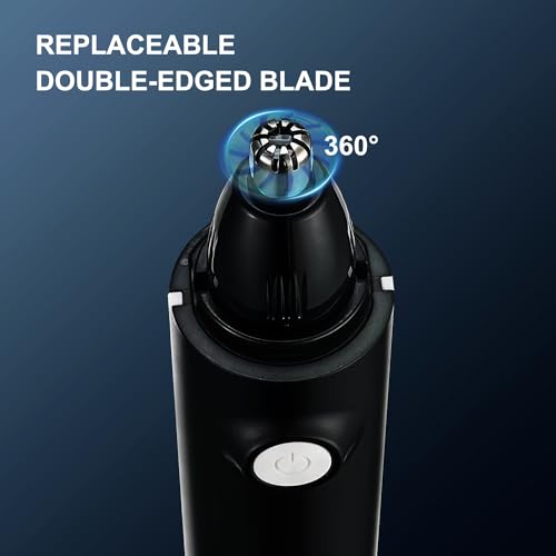 Nose Trimmer for Men & Women, Professional Eyebrow & Facial Hair Remover, IPX7 Waterproof, USB Rechargeable, Easy Cleaning, All-in-ONE