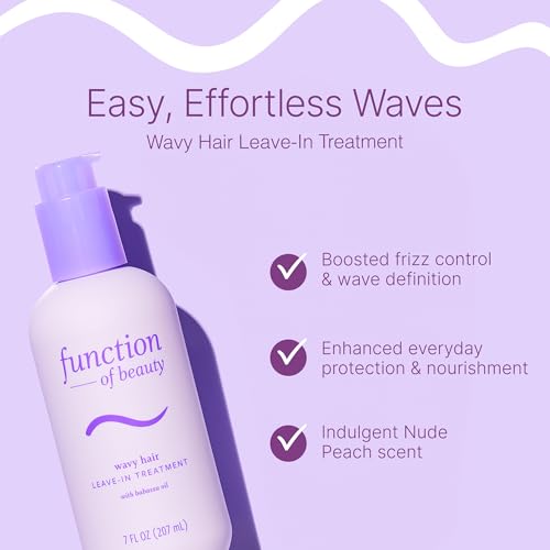 Function of Beauty Wavy Leave In Hair Conditioner - Sulfate-Free Leave In Conditioner Treatment for Natural Wavy Texture - Lightweight, Anti-Frizz, Strengthening & Hydrating - Hair Care Products