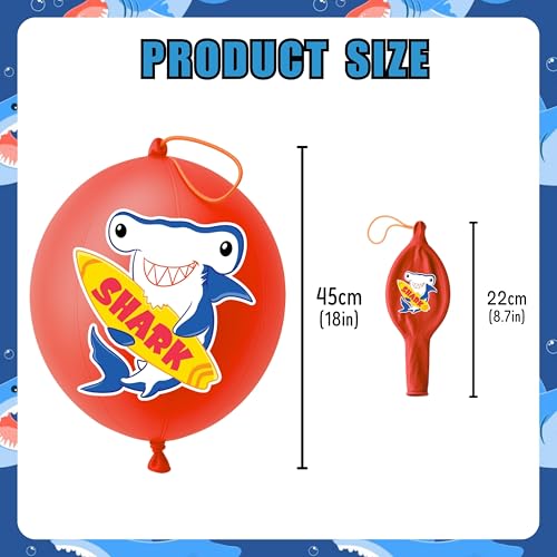 72 PCS Shark Party Favors ? 48 Pre-Cut Temporary Tattoos & 24 Shark Punch Balloons Themed Birthday Party Decorations Supplies Favors Gifts Goodie Bag Fillers Classroom Rewards for Boys Girls