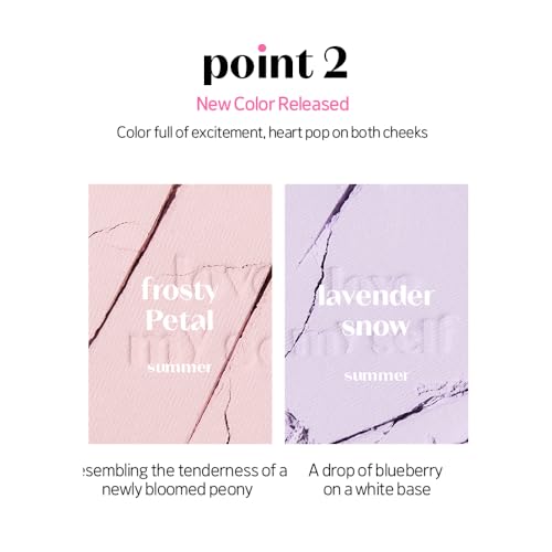 ETUDE Heart Pop Blush, Cool Lavender Cheek Color, Natural Highlight & Glossy Finish, Lightweight Formula, Compact 0.2 oz ? Lavender Snow