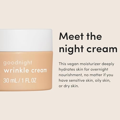 hims goodnight wrinkle cream for men - fine lines, puffiness, dark eye circles - caffeine, hyaluronic acid, night cream, almond scent - vegan, cruelty-free, no parabens - (1oz)