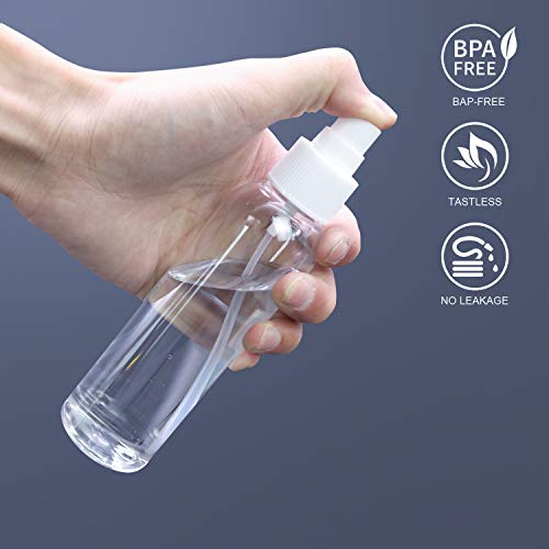 TRENDBOX 4oz Travel Size Spray Bottles, 24 Pack Fine Mist Small Empty Plastic Spray Bottle, Leak Proof BPA-Free Travel Essentials Cosmetic Containers