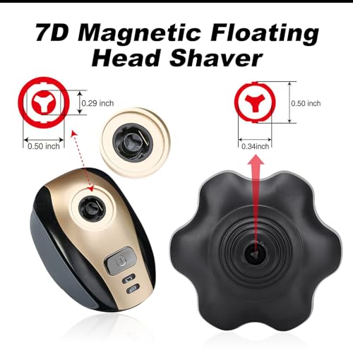 7 Blades Head Shaver Replacement Heads - Magnetic Shaver Replacement Heads - Universal Replacement Heads 2pcs