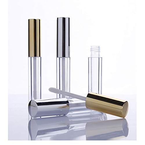 30 Plastic PET Lip Gloss Tubes 10ML Balm Container Clear Stopper Multi Color Lot (Gold)