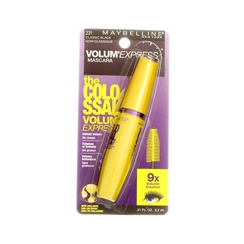 Maybelline New York The Colossal Volum' Express Washable Mascara, Classic Black 231, 0.31 Fl Oz