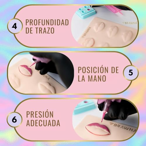 BRAWNA 3D Lip PMU Practice Skin - 10 Lip Shapes - Lip Tattoo Practice Skin ? PMU Supplies