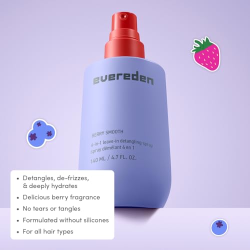 Evereden Kids Travel Set: Clean & Vegan 5-Piece Holiday Gift Set | Multi-Vitamin Skin Care Set for Toddlers with Detangling Spray, Face Wash, Cream, Shampoo, Conditioner | Travel Size Toiletries