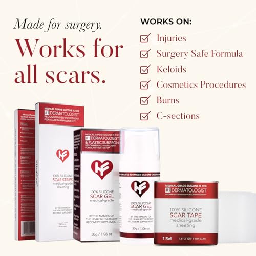 HealFast Scar Suite Bundle ? Physician-Formulated Silicone Scar Gel + Medical-Grade Scar Sheets + Scar Tape ? Advanced Scar Treatment for Surgery, Burns, and Injuries ? Professional-Grade Results