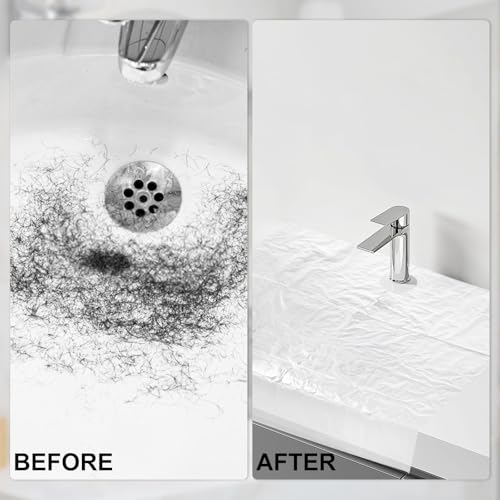 Beard Hair Catcher for Sink Beard Bib Disposable Beard Catcher for Shaving Sink Cover for Shaving & Trimming Clear Stop Worrying About Cleaning (Clear 50 PCS)