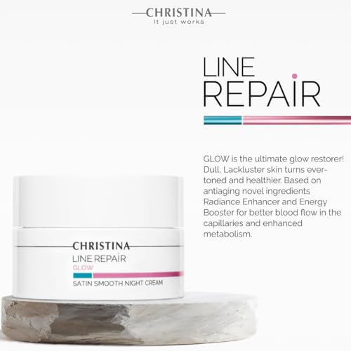 -CHRISTINA- Line Repair Satin Smooth Night Cream | Pore Minimizer Formula Night Face Cream | Rejuvenate, Nourish, and Hydrate Your Skin | Suitable for Fat, Combination, Normal Skin 50ml / 1.7 fl.oz