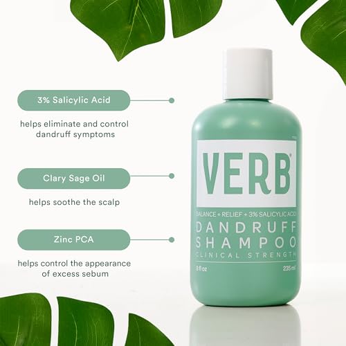 VERB¢ç Dandruff Shampoo - for Gentle Cleansing and Clinical Strength Dandruff Relief with 3% Salicylic Acid