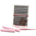 DIY Individual Eyelash Extensions Kit - Includes 10 Rows of Lashes, Pink Portable Storage Case for Home or Salon Use