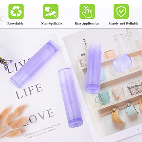 50 Pcs 5.5g Twist-up Lip Balm Tubes,Empty Plastic Lip Gloss Balm Containers Rotatable Deodorant Containers for DIY Homemade Lipsticks, Chapsticks and Homemade Solid Perfume,Purple