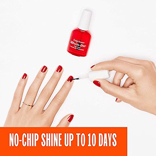 Sally Hansen Top Coat Clear, 0.45 Fl Ounce | Anti-Chip | Insta-Dri | Pack of 2