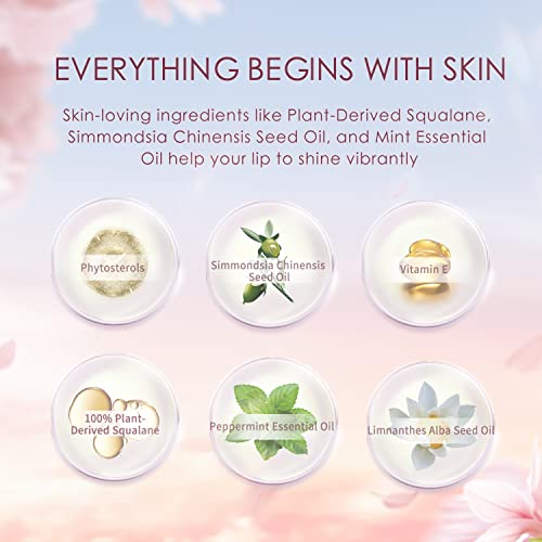 CATKIN Lip Balm Tinted Color Changing Lipstick Ultra Hydrating Lip Moistrurizer Lip Care with Vitamin E Nourishing For Cracked & Dry Lips 0.12 oz C04 Rainbow