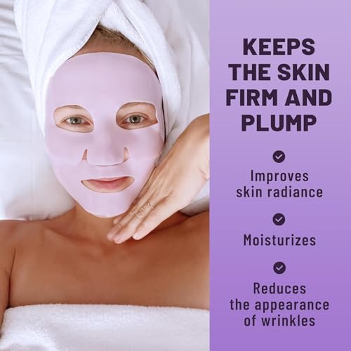 Bio-Collagen Overnight Face Mask ? Hydrating & Nourishing Sheet Mask with Niacinamide, Galactomyces & Hyaluronic Acid ? 6 Pack, Improves Elasticity & Softens Skin, For All Skin Types (Purple)