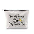 BLUPARK BOSS Coworker Leaving Gifts You'll Always Bee My Favorite Boss Makeup Bags Women Colleague Going Away Gifts (BEE BOSS)